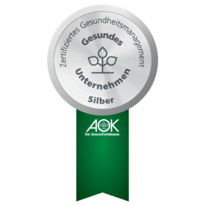 Siegel AOK Gesundes Unternehmen Zertifiziertes Gesundheitsmanagement Silber AOK die Gesundheitskasse