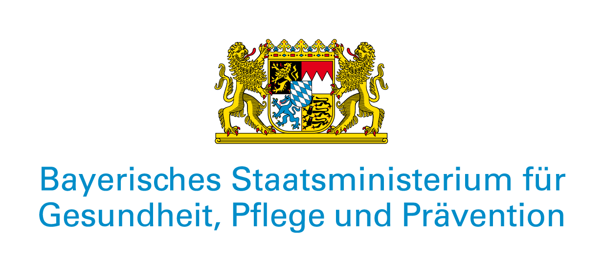 Logo Bayerisches Staatsministerium für Gesundheit, Pflege und Prävention.